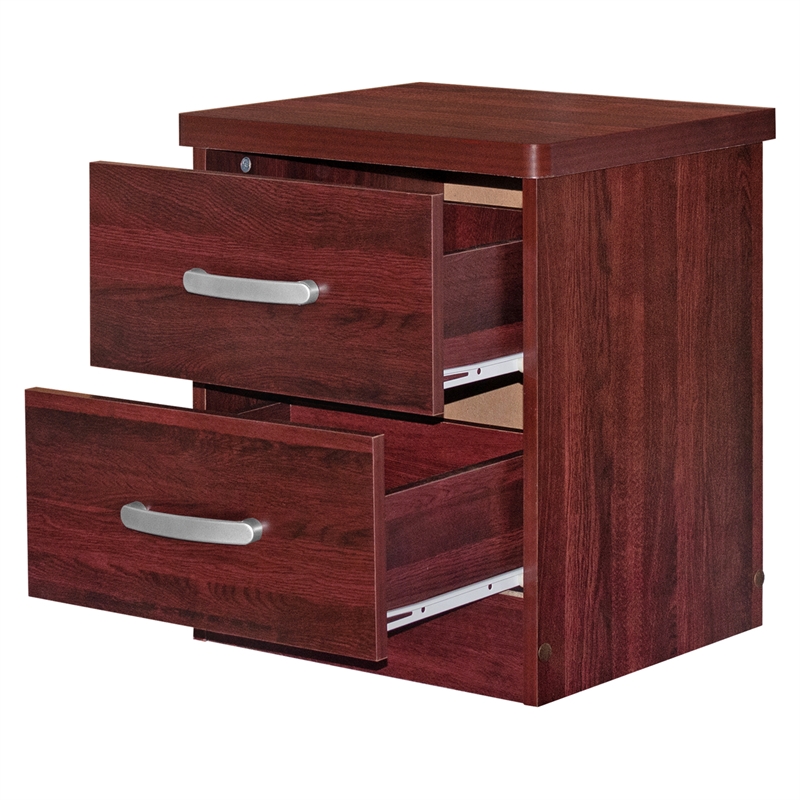 Home Square 2-Piece Set with 3-Drawer Bedroom Dresser Nightstand in Mahogany