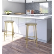 Home Square Brushed Gold Iron Counter Stool - Set of 2