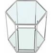 Home Square Sei Modular Stainless Steel and Glass End Table - Set of 2