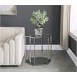 Home Square Sei Modular Stainless Steel and Glass End Table - Set of 2