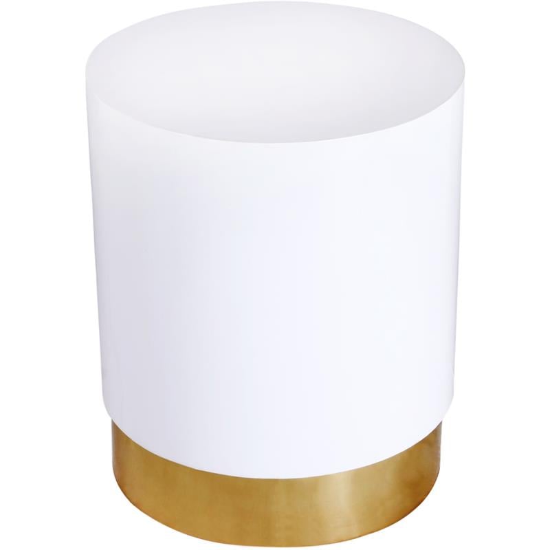 Home Square Lacquer Metal End Table with Durable Gold Base - Set of 2