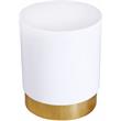 Home Square Lacquer Metal End Table with Durable Gold Base - Set of 2