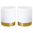 Home Square Lacquer Metal End Table with Durable Gold Base - Set of 2
