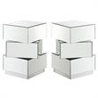 Home Square Stacked Design Mirrored End Table - Set of 2