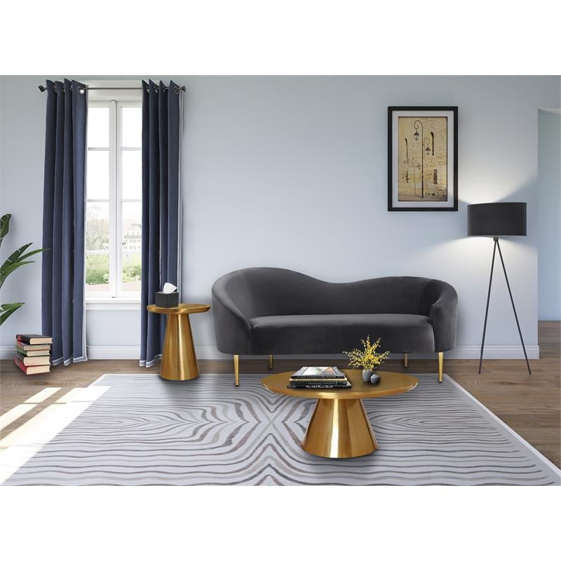 Home Square Furniture Brushed Gold Metal End Table - Set of 2