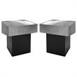 Home Square Palladium Textured Metal End Table in Chrome - Set of 2