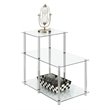 Home Square Designs2Go Three-Tier Clear Glass End Table - Set of 2