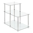 Home Square Designs2Go Three-Tier Clear Glass End Table - Set of 2