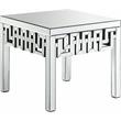 Home Square Mirrored Geometric Designed End Table - Set of 2
