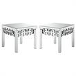 Home Square Mirrored Geometric Designed End Table - Set of 2