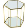 Home Square Modular Stainless Steel and Glass End Table - Set of 2