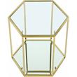 Home Square Modular Stainless Steel and Glass End Table - Set of 2