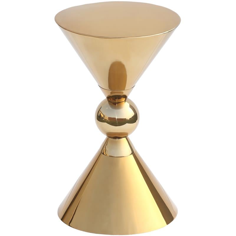 Home Square Gold Metal Hourglass Shaped End Table - Set of 2