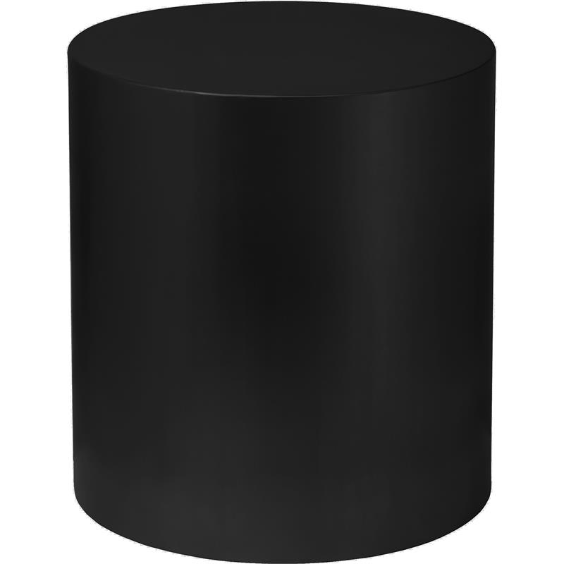 Home Square Round Matte Black Metal End Table - Set of 2