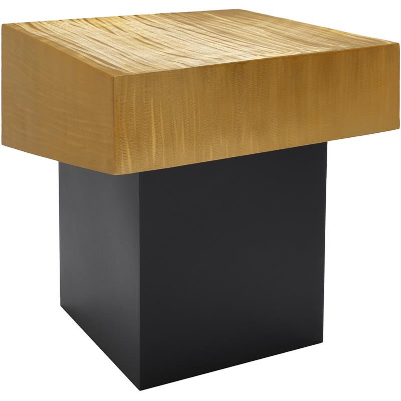 Home Square Palladium Textured Metal End Table in Gold - Set of 2