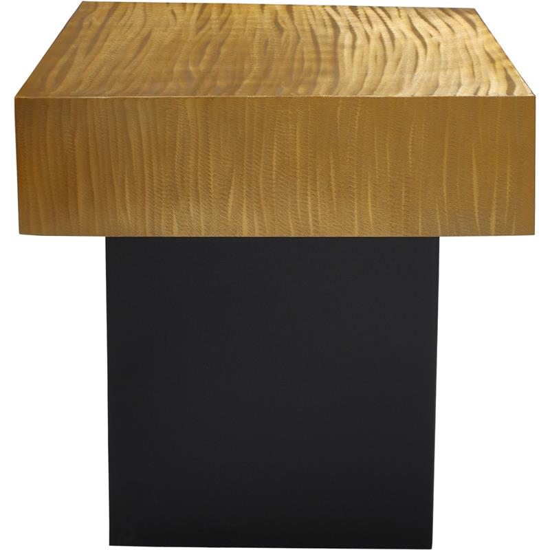 Home Square Palladium Textured Metal End Table in Gold - Set of 2