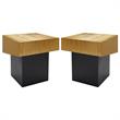 Home Square Palladium Textured Metal End Table in Gold - Set of 2
