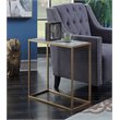 Home Square Faux Marble Chairside Table in Gold Metal Frame - Set of 2