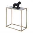 Home Square Faux Marble Chairside Table in Gold Metal Frame - Set of 2