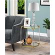 Home Square Acrylic Clear Glass End Table with Gold Frame - Set of 2