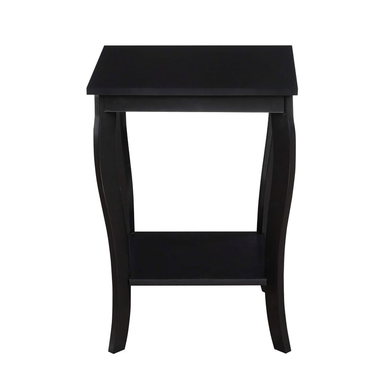 Home Square Furniture Square End Table in Black Wood Finish - Set of 2