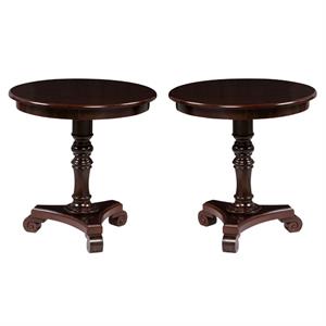 Home Square Accents Talbot End Table in Espresso Wood Finish - Set of 2