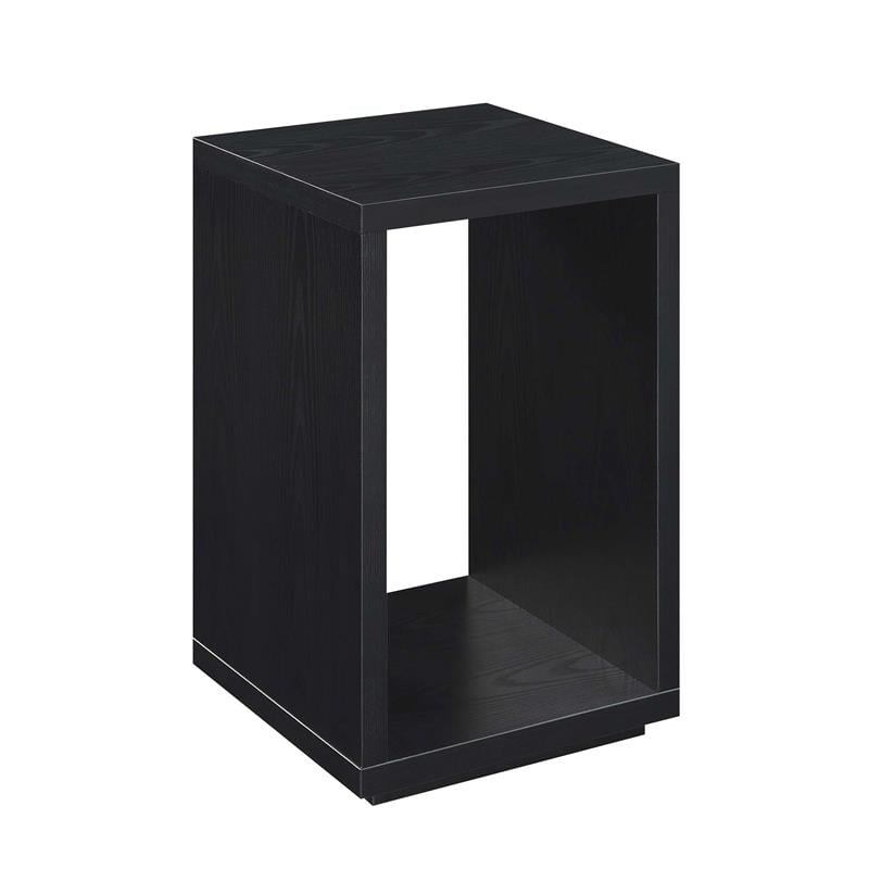 Home Square Northfield Admiral End Table with Shelf in Black Wood - Set of 2