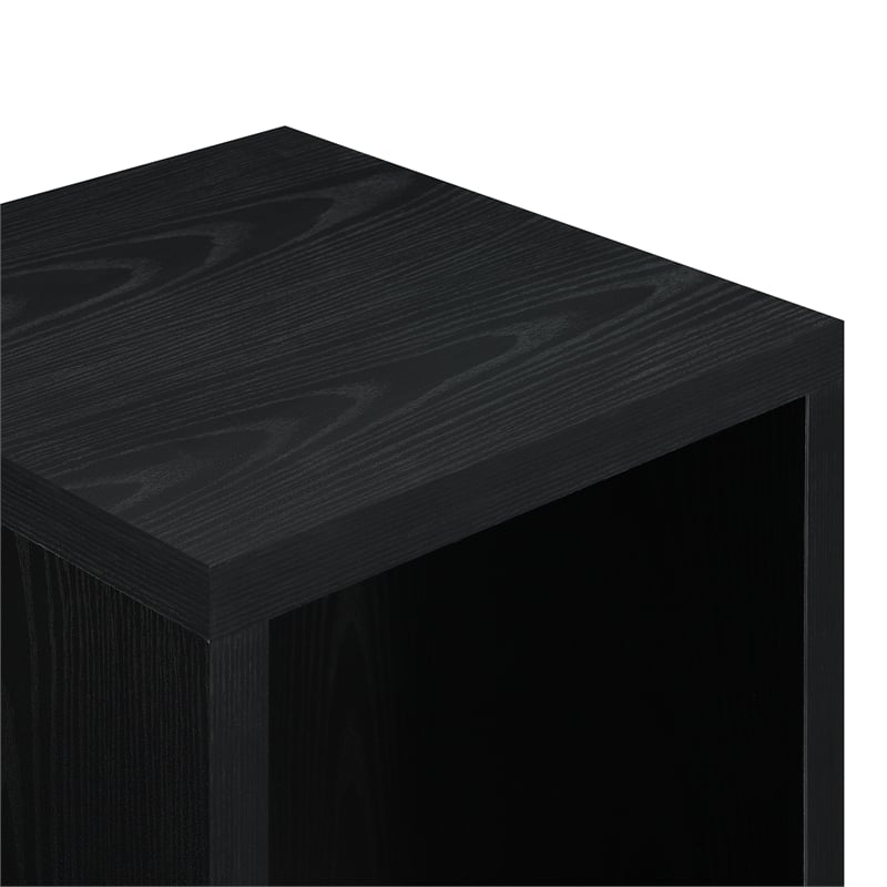 Home Square Northfield Admiral End Table with Shelf in Black Wood - Set of 2