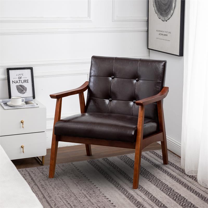 Home Square Natalie Furniture Accent Chair in Espresso - Set of 2
