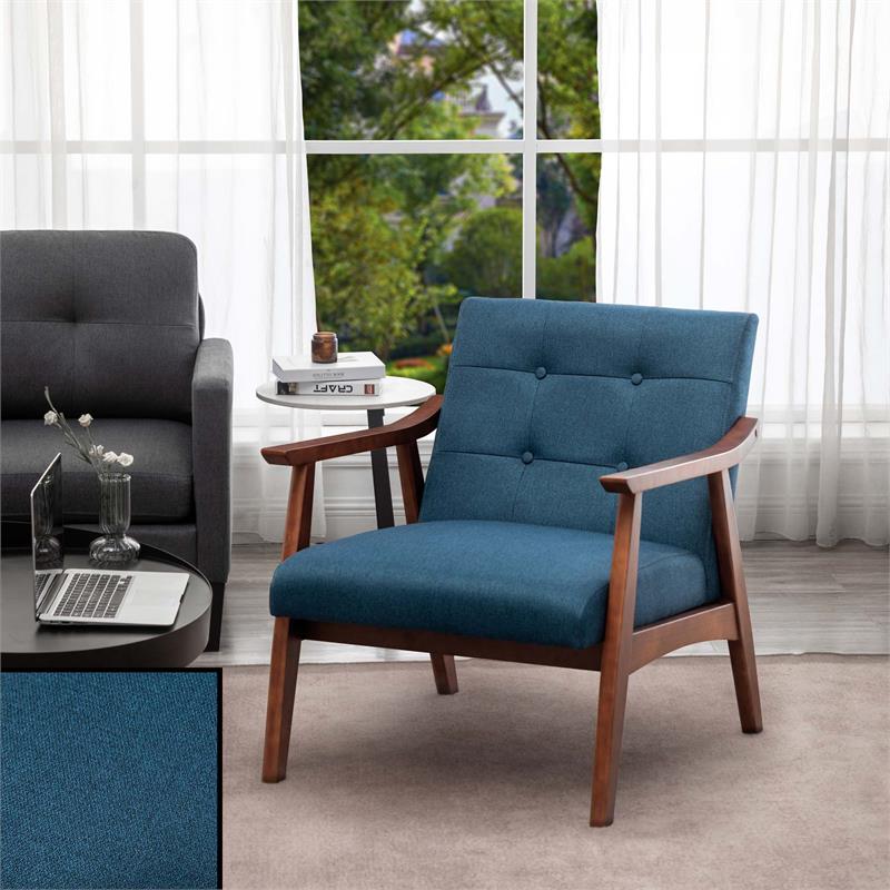 Home Square Natalie Furniture Accent Chair in Blue - Set of 2