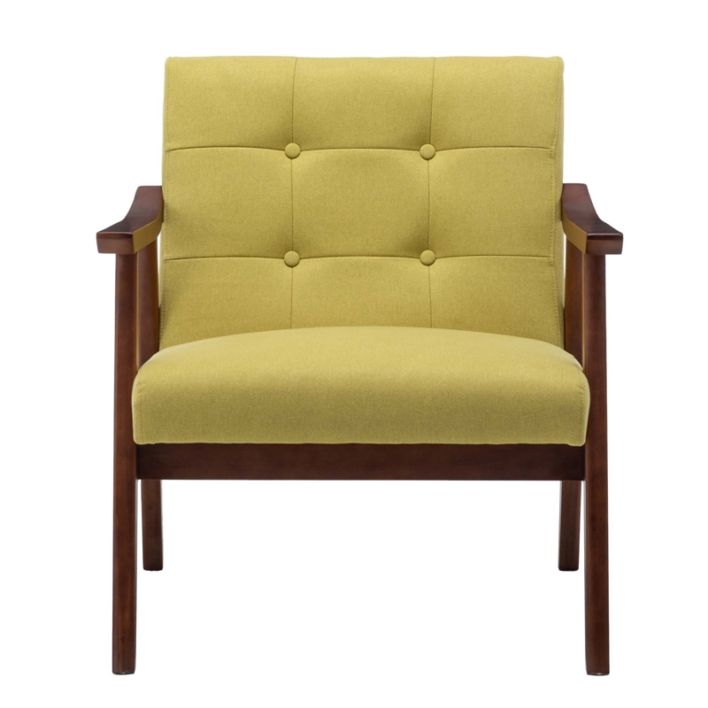 Home Square Natalie Furniture Accent Chair in Yellow - Set of 2