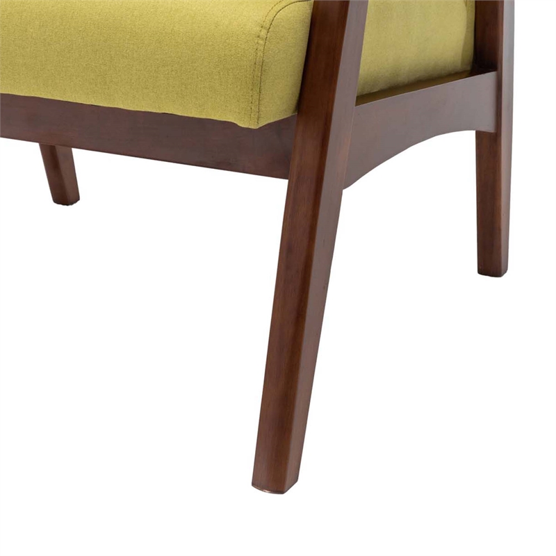 Home Square Natalie Furniture Accent Chair in Yellow - Set of 2