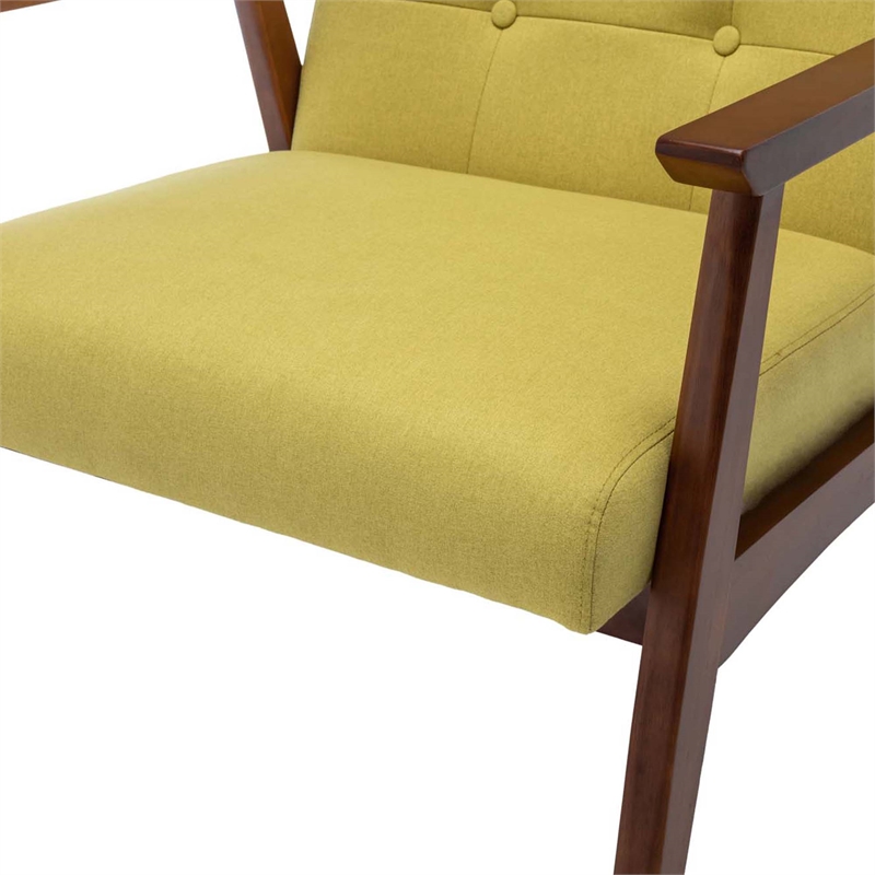 Home Square Natalie Furniture Accent Chair in Yellow - Set of 2