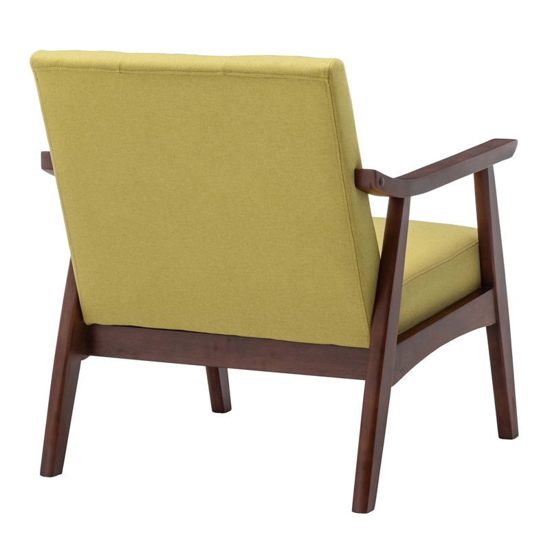 Home Square Natalie Furniture Accent Chair in Yellow - Set of 2