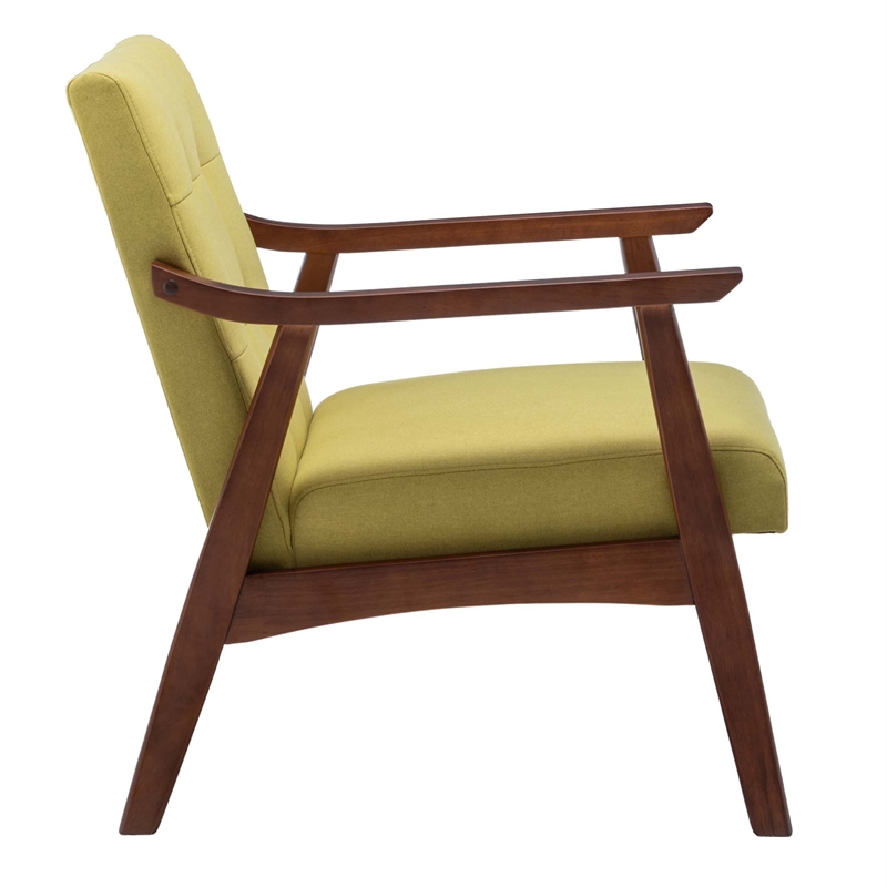 Home Square Natalie Furniture Accent Chair in Yellow - Set of 2