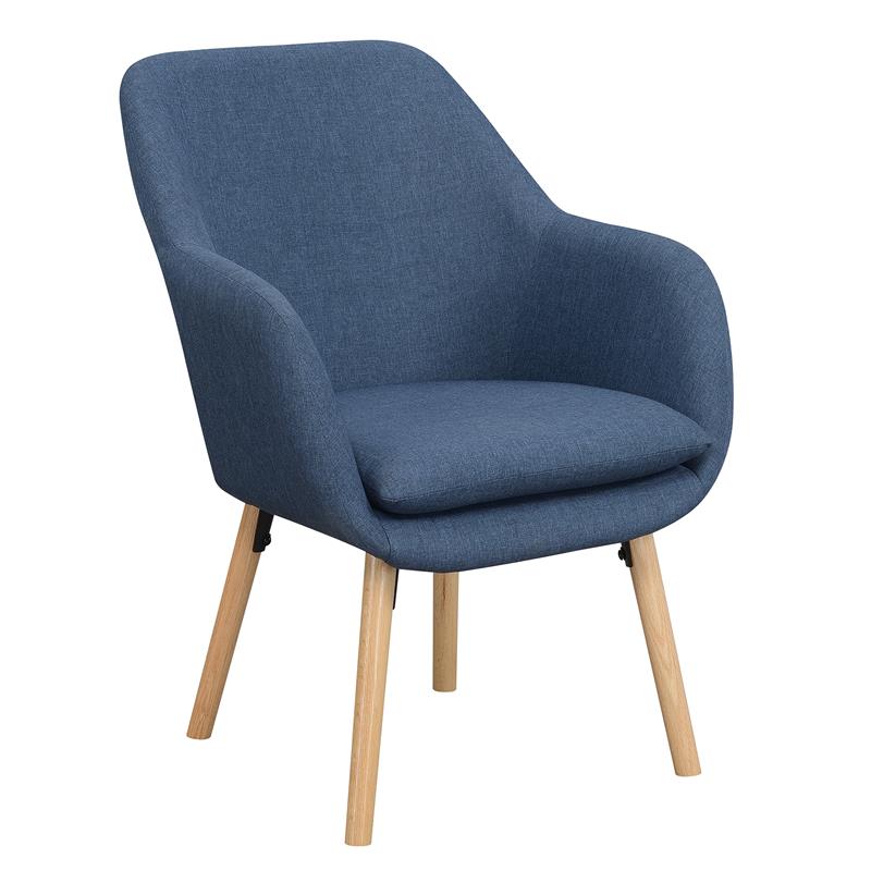 Home Square Charlotte Furniture Accent Chair in Blue - Set of 2