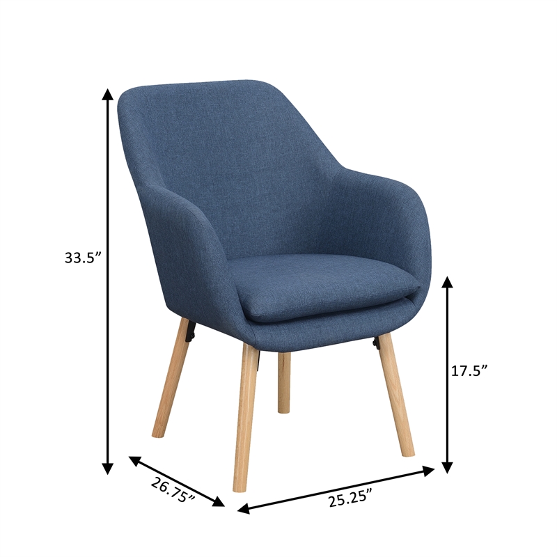 Home Square Charlotte Furniture Accent Chair in Blue - Set of 2