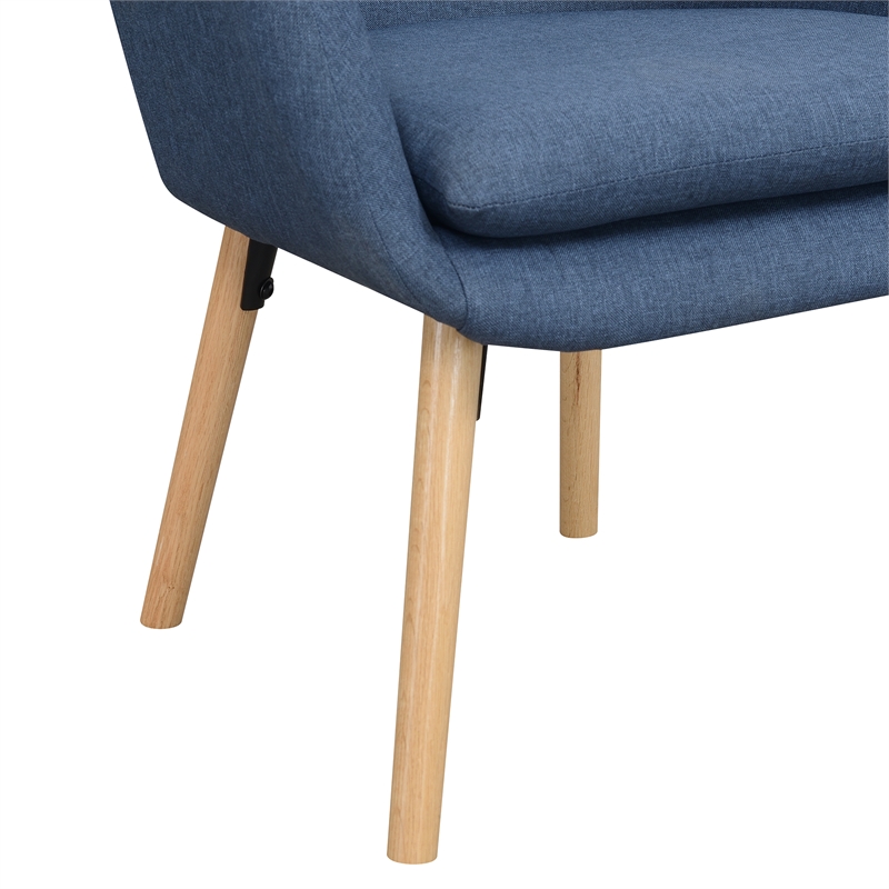 Home Square Charlotte Furniture Accent Chair in Blue - Set of 2