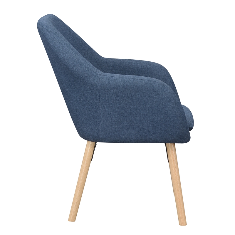 Home Square Charlotte Furniture Accent Chair in Blue - Set of 2