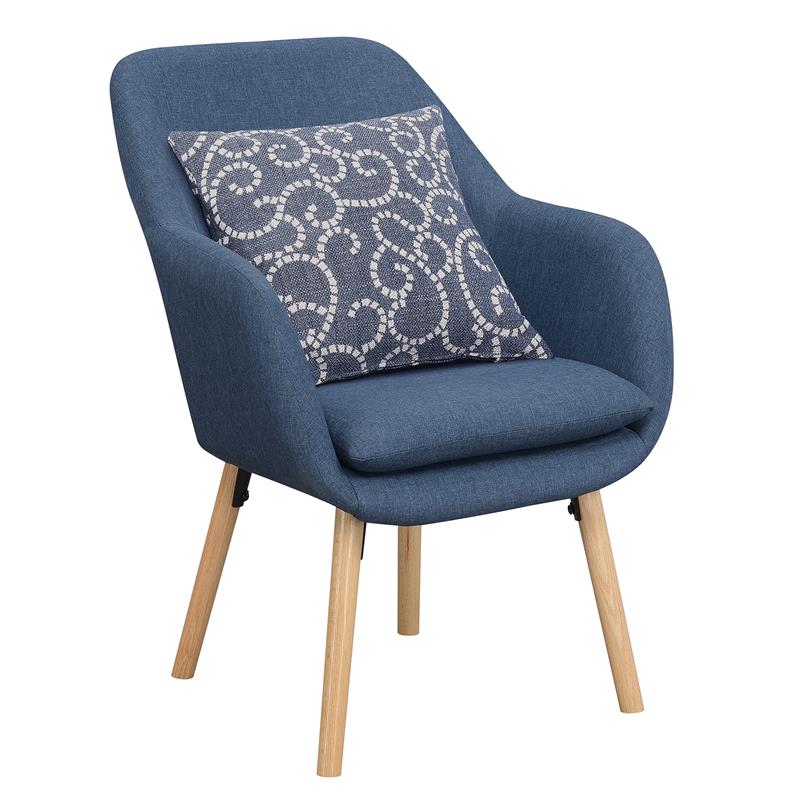 Home Square Charlotte Furniture Accent Chair in Blue - Set of 2
