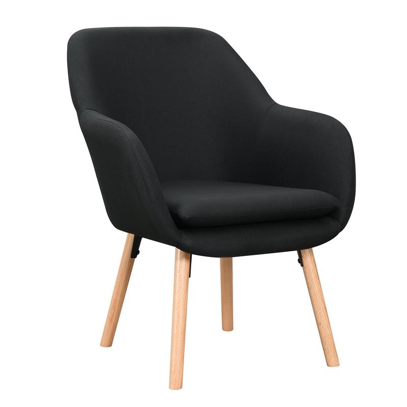 Home Square Charlotte Furniture Accent Chair in Black - Set of 2
