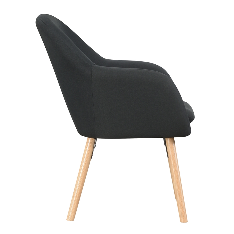 Home Square Charlotte Furniture Accent Chair in Black - Set of 2