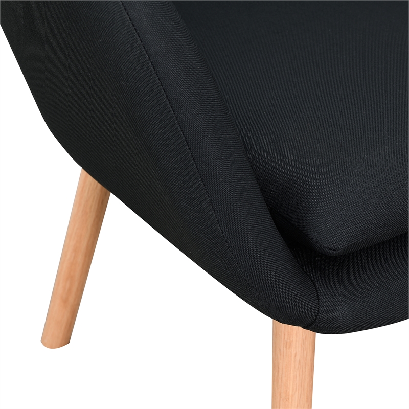 Home Square Charlotte Furniture Accent Chair in Black - Set of 2