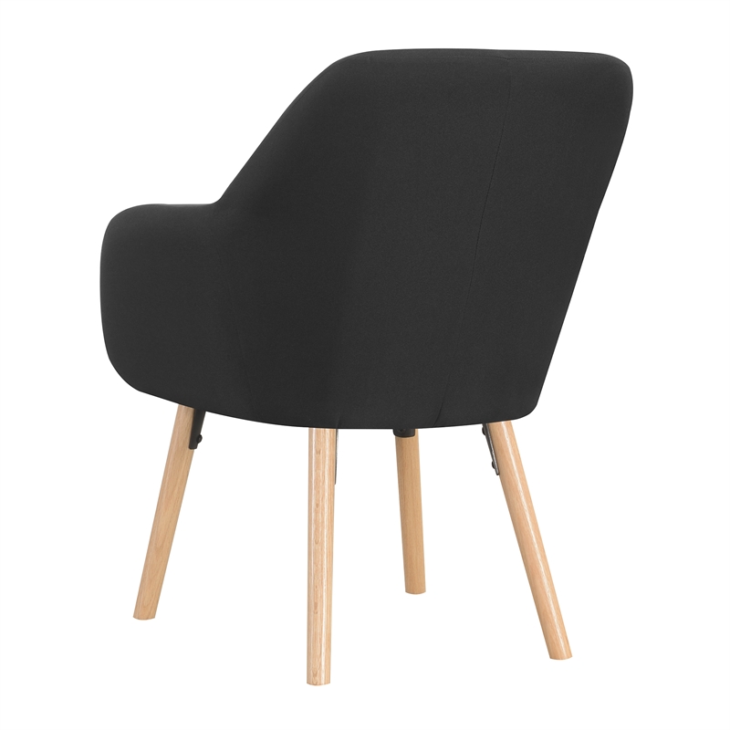 Home Square Charlotte Furniture Accent Chair in Black - Set of 2