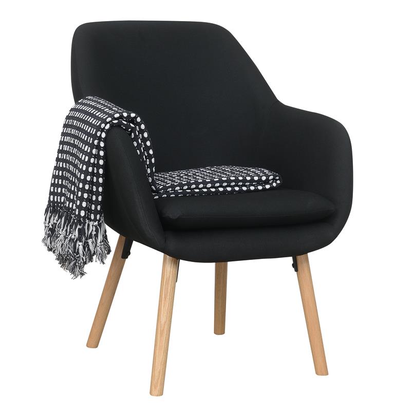 Home Square Charlotte Furniture Accent Chair in Black - Set of 2
