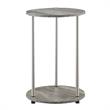 Home Square Two-Tier Round End Table in Gray Wood - Set of 2