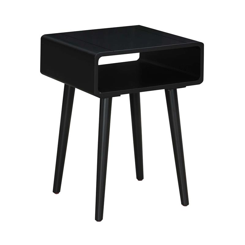 Home Square Napa End Table in Black Wood Finish - Set of 2