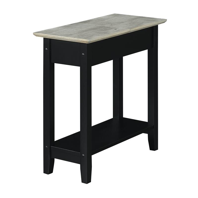 Home Square Furniture End Table with Charging Station in Black - Set of 2