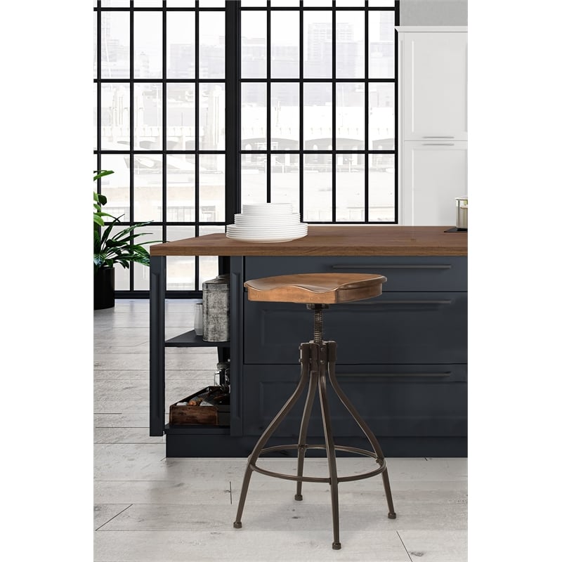 Home Square Furniture Adjustable Swivel Backless Stool- Set of 3
