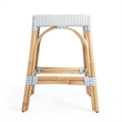 Home Square Twilight Blue & White Rattan Counter Stool - Set of 3